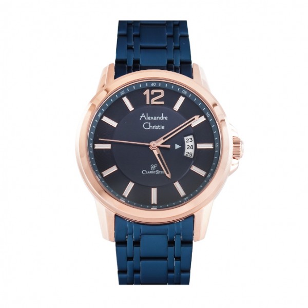 Alexandre Christie AC 8683 Rosegold Blue Man MDBURBU